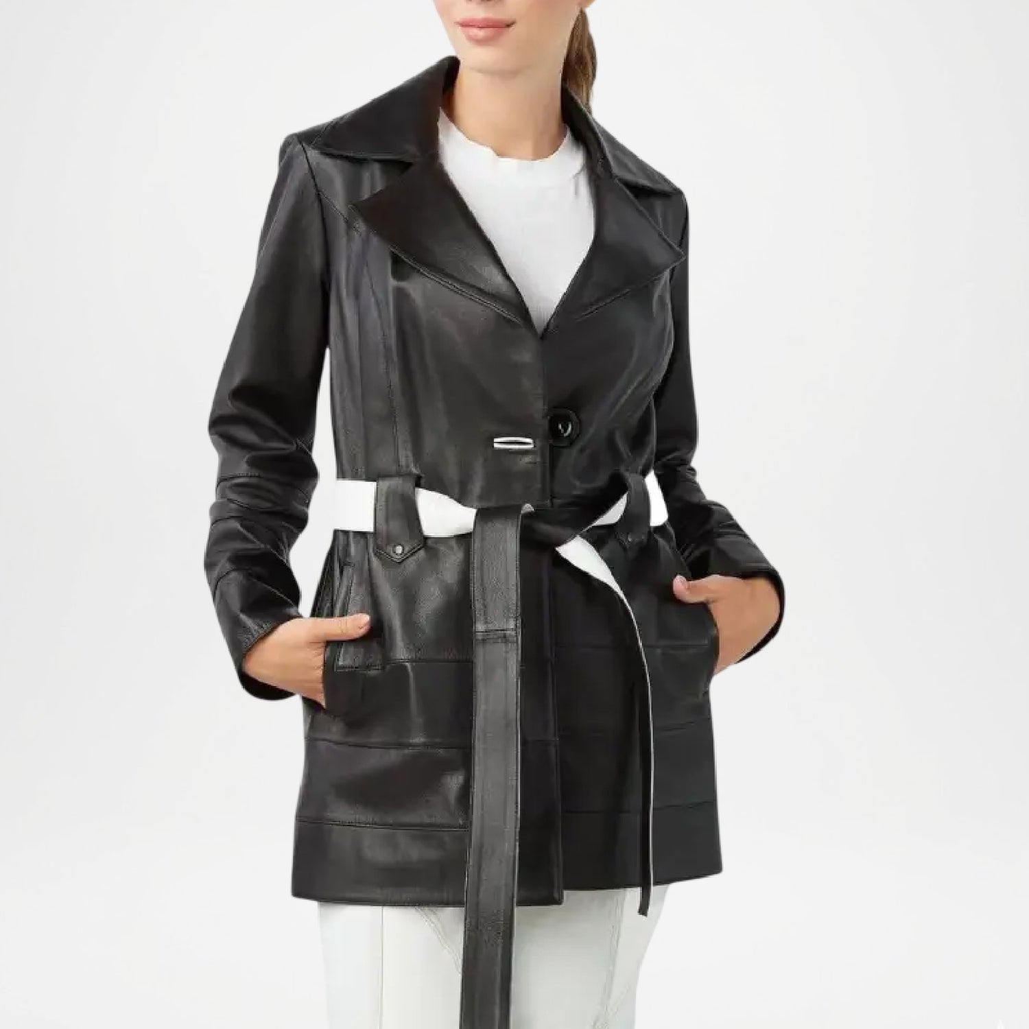 Women Leather Trench Coats