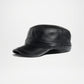 Plain Genuine Cowhide Leather Army Cap for Men