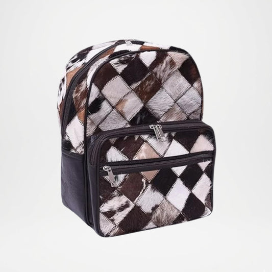 Mini Backpack for Women Hair On Cowhide Leather Bag