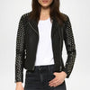 Sleek Diana Women’s Black Leather Biker Jacket