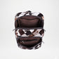 Backpack with brown and white pattern 