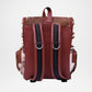 Brown leather backpack with fur accents 