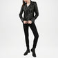 Black Leather Biker Jacket Studded Street Style