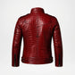 Red Crocodile Leather Jacket for Men