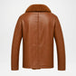 double breasted leather jacket brown