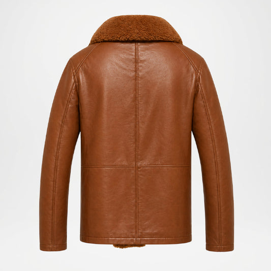 double breasted leather jacket brown