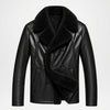  Black Double Breasted Leather Jacket