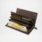 Classic Brown PU Leather Zipper Wallet for Men