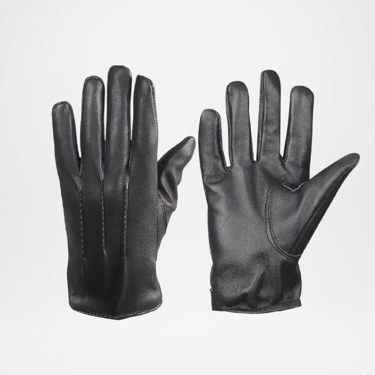 Gordon Black Lined Leather Gloves For Men