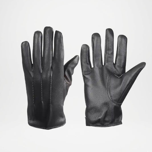 Gordon Black Lined Leather Gloves For Men