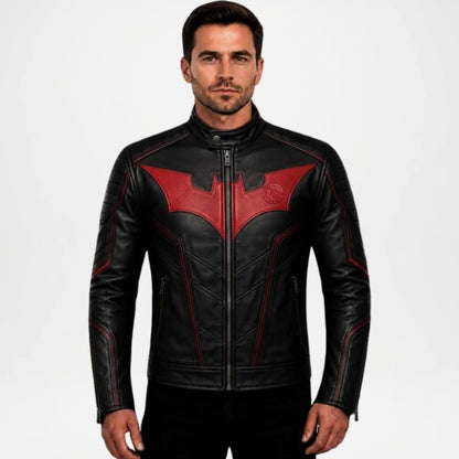 Batman Beyond Leather Jacket Black Red