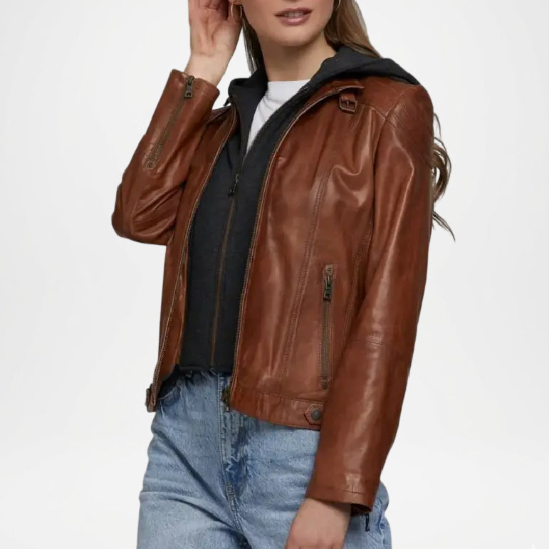 Women’s Tan Leather Jacket