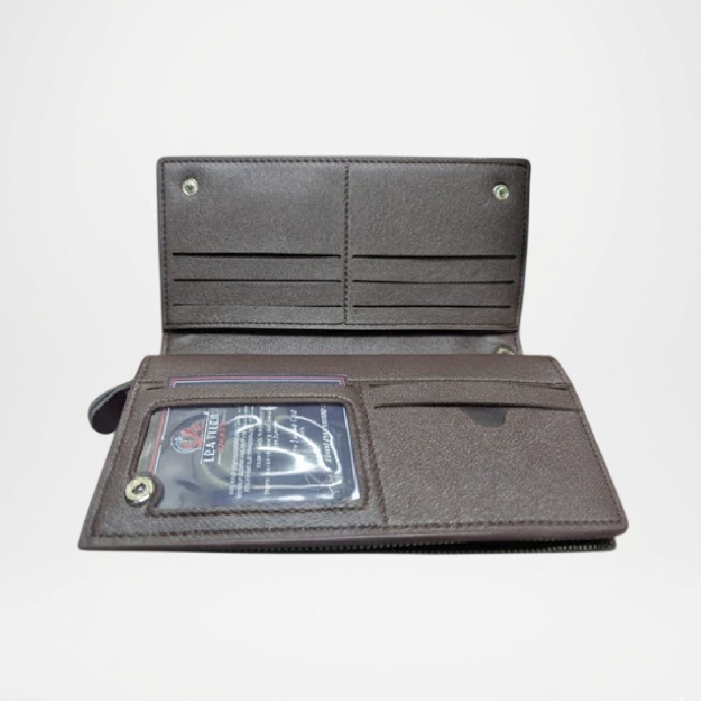 Classic Brown PU Leather Zipper Wallet for Men