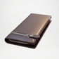 Classic Brown PU Leather Zipper Wallet for Men