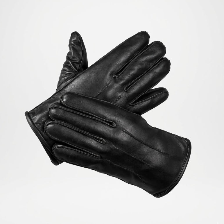 Gordon Black Lined Leather Gloves For Men