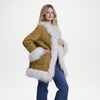 Suede Shearling Coat Vintage Tan Women’s Outerwear