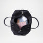 Cowhide Leather Duffle Bag Black Braided Travel Bag With Zipper
