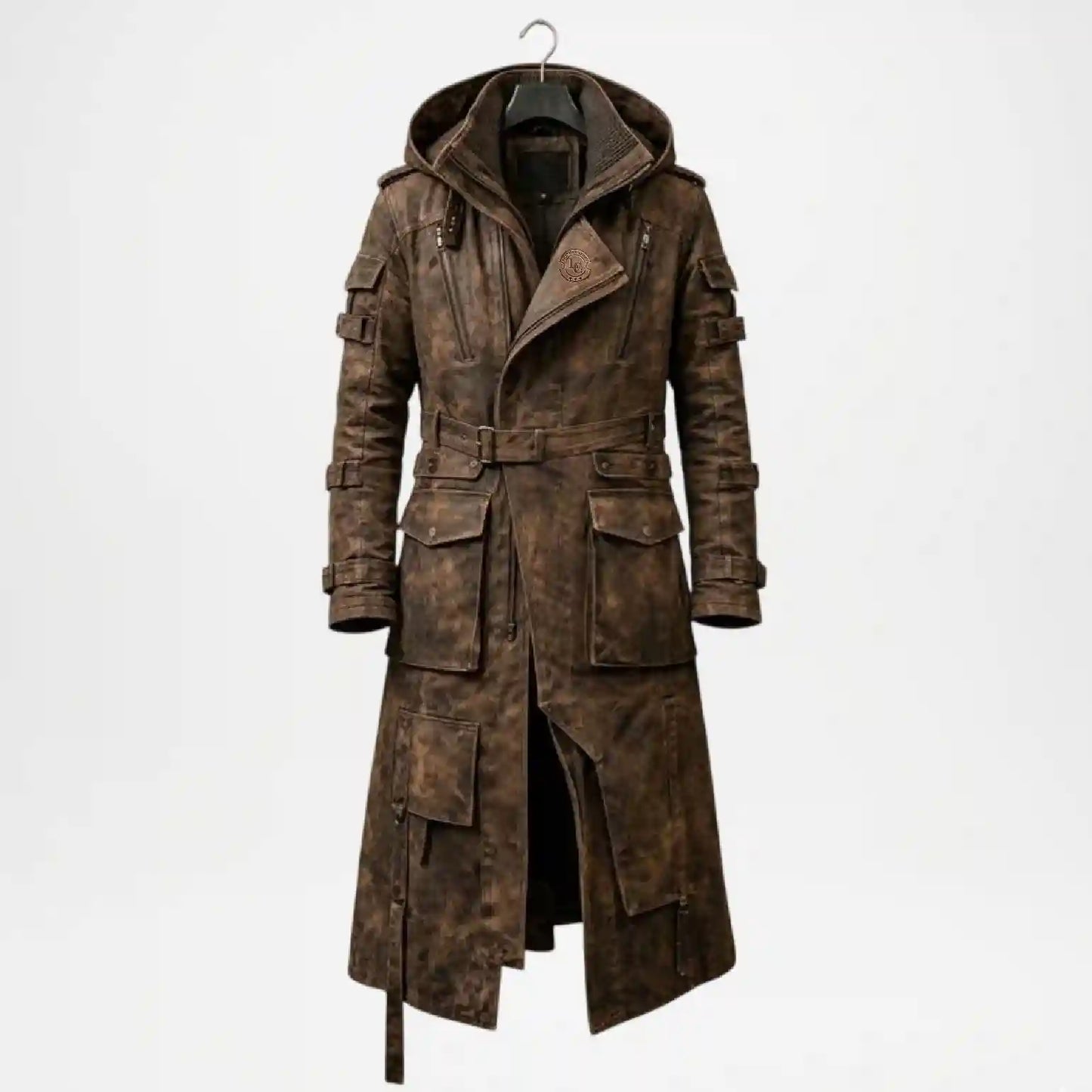 Vintage Trench Coat for Men | Distressed Leather Coat