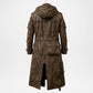 Vintage Trench Coat for Men | Distressed Leather Long Coat