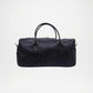 Black woven duffel bag