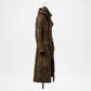 Vintage Trench Coat for Men | Distressed Leather Long Coat