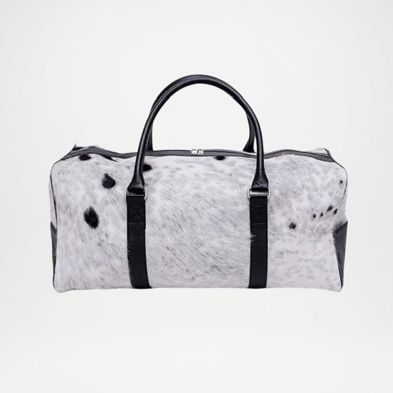 Cowhide Duffle Bag Leather Travel Weekender Bag
