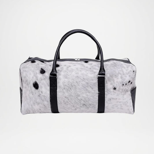 Cowhide Duffle Bag Genuine Leather Travel Weekender Bag