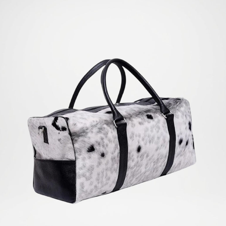 Duffle bag with black and white pattern With strape