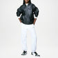 Leather Bomber Jacket Oversized Street Style