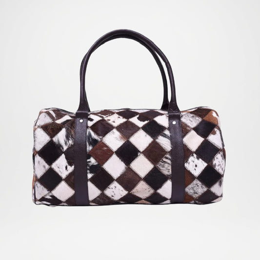 Cowhide Leather Duffle Bag Travel Weekender Bag