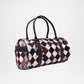 Checkered patterned duffel bag