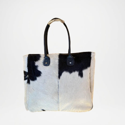 Cowhide Leather Tote Bag – Noir Handcrafted Designer Tote Bag