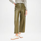 Bess Women’s Olive Green Leather Crop Pants – Trendy Street Style