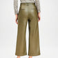 Bess Women’s Olive Green Leather Crop Pants – Trendy Street Style