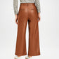 Bess Women’s Brown Leather Crop Pants – Casual Fashion Leather Pants