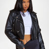 Women’s Black Cropped Leather Jacket