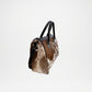 Handcrafted Brown White Cowhide Tote Bag – Unique Natural Leather Tote