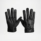 Harold Black Leather Motorcycle Gloves For Men