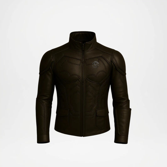Batman Leather Jacket Black Tactical Armor