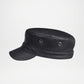 Chicago Plain Genuine Leather Army Cap
