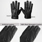 Harold Black Leather Motorcycle Gloves For Men