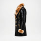 Black Faux Leather Coat Fur Collar – Men’s Winter Long Coat