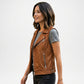 Brown Leather Vest Women