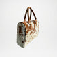 Leather Tote Bag for Women – Brown White Cowhide Handcrafted Bag