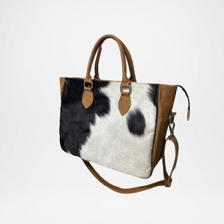Cowhide Leather Tote Handbag – Genuine Pony Hair Leather Bag