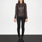 Women’s Maroon Leather Bomber Jacket