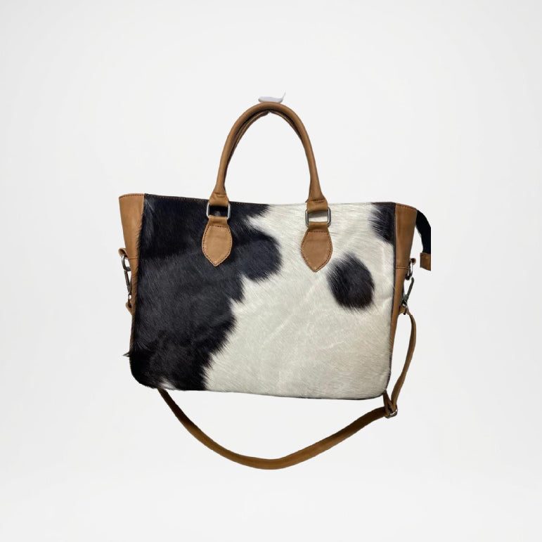 Cowhide Leather Tote Handbag – Genuine Pony Hair Leather Bag