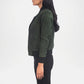 Women’s Green Suede Bomber Jacket
