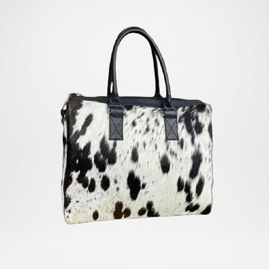 Handmade Leather Women's Tote Bag – Cowhide Hair-On Hide Purse