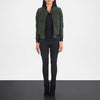 Bliss Women’s Green Suede Bomber Jacket